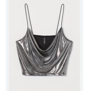 H&M Silver Metallic Camisole Top